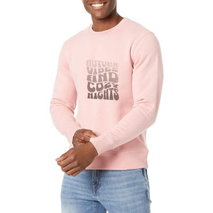 Suéter de Cuello Redondo con Estampado de Otoño y Noches Cálidas, Corte Regular, 100% Algodón Tejido, Unisex, Informal, Transpirable, para Otoño - Product Image 2