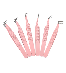 Pinzas para Pestañas de 10 mm con Punta Curva Rosa, Duraderas, de Acero Inoxidable, Herramienta de Belleza de Precisión para Aplicación de Cejas - Product Image 6