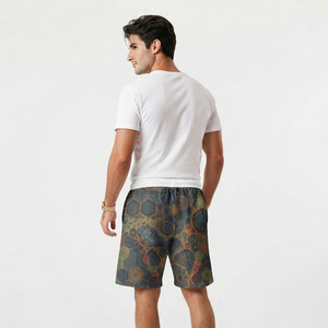 Shorts de sport en molleton pour hommes, 100 % polyester, taille mi-haute avec cordon de serrage, coupe ample, sublimation, pour la course à pied - Product Image 2