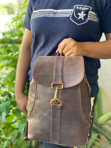 Sac à dos en cuir marron r260, Vintage, fait à la main, pour bureau - Product Image 5