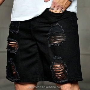 Shorts de Mezclilla para Hombre, Estilo Premium, Corte Ajustado Informal, con Tela de Algodón Elástica, Múltiples Bolsillos, para Usar en Verano - Product Image 1