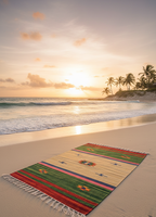 Tapis floral moderne réversible en coton écologique fait main, lavable en machine, à poils longs, épaisseur personnalisable, pour la maison et les voyages