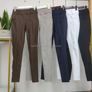Pantalones de equitación de alta calidad con agarre de silicona, mezcla de algodón y forro de nailon elástico, pantalón ecuestre de moda. - Product Image 6