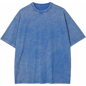 Men's Oversized 100% Cotton T-Shirt O-Neck Short Sleeve Contrast Trim Casual Vintage <b>Green</b> Drop Shoulder Breathable Quick Dry - Product Image 5