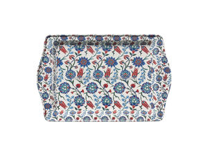 Grand plateau de service rectangulaire moderne personnalisé nouveauté en acier inoxydable émaillé maison fêtes de noël décor paon - Product Image 6