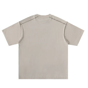 เสื้อยืดคอกลมโอเวอร์ไซส์ทรงวินเทจคุณภาพสูง น้ำหนัก 260 กรัม สำหรับผู้ชาย ทรงไหล่ตก ผ้าฝ้าย 100% สีพื้น - Product Image 2