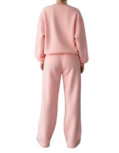 Conjunto Casual de Dos Piezas para Mujer, Otoño-Invierno, Incluye Sudadera con Cuello Redondo y Pantalones Anchos de Forro Polar Transpirable, Apto para Lavado a Máquina - Product Image 2