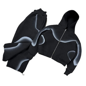 Ensembles de survêtements imperméables de haute qualité : coupe-vent uni, sweat à capuche court et pantalon évasé – Vente en gros - Product Image 6