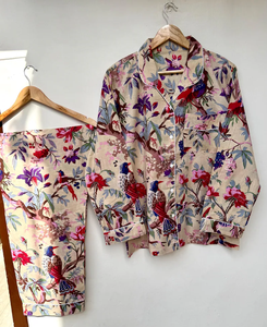 Ensemble de pyjama coordonné Naaz Textile pour femme, imprimé rayures tigre, décontracté d'été, vêtements de détente et de sommeil doux et respirants en coton longueur genou - Product Image 1