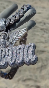 จี้เพชรหรูหราสไตล์ฮิปฮอป VVS มอยส์ซาไนต์ ประดับเพชรเต็มตัว ผ่านการทดสอบเพชร จี้เพชรชื่อสั่งทำ เครื่องประดับชั้นดี - Product Image 3