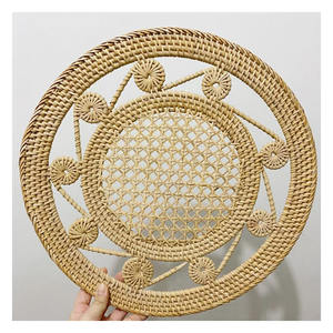 Posavasos de Bambú de Estilo Clásico Premium, Resistentes al Calor, Hechos a Mano, Decoración Tejida para Mesa, para Recepción de Bodas - Product Image 3