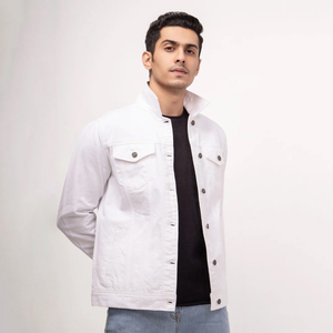 Chaqueta Vaquera de Invierno para Hombre, Estilo Urbano, 100% Algodón, Transpirable, con Logotipo Personalizado, Tallas Grandes, Color Sólido - Product Image 5