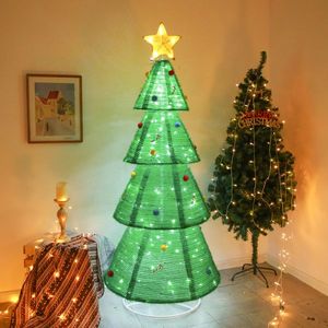Guirlande lumineuse télescopique pliable de 1,8 m (200 lumières) pour arbre de jardin, décoration de Noël, ampoule clignotante 10 %, 30 V 3,6 W, 200 lumières pour sapin de Noël - Product Image 6