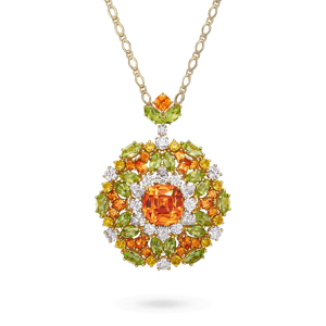 Flower Pendant Necklace 18K Gold Plated Zircon Stone Luxury Women's <b>Snake</b> <b>Chain</b> Party Jewelry - Product Image 1