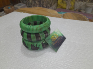 Venta al por mayor brazalete de ratán tejido de paja pulseras de mimbre moda marrón grueso brazaletes de ratán para las mujeres a buen precio - Product Image 6