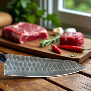 Cuchillo de chef de 13 pulgadas, acero damasco japonés, cuchillo de cocina ultra afilado de 67 capas, mango de resina con funda de cuero. - Product Image 2