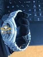 Montre Moissanite Iced Out avec bracelet en acier inoxydable, étanche, pour homme, bijoux vintage tendance