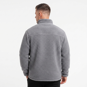Stand Collar Sherpa Fleece Jacket Men Outdoor Warm Up Winter Polar Sherpa Fleece Jackets Men's Chest Pocket Sherpa <b>Coat</b> Mens - Product Image 5