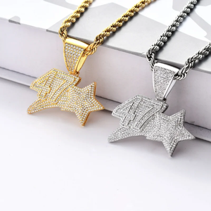 Mens Hip Hop Rhinestone CZ Numbers Pendant Necklace Silver <b>Iced</b> <b>Out</b> Number Charm Bling <b>Chain</b> Streetwear Moissanite Jewelry Gift - Product Image 6