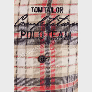 Men's Plaid Flannel Shirts 100% Cotton Long Sleeve Casual Button <b>Down</b> Stand Collar Spring Breathable With Embroidered Logo - Product Image 2