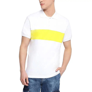 Polo Blanco para Hombre con Franja en Contraste en el Pecho – Prenda Casual de Algodón de Manga Corta - Product Image 3