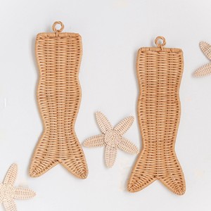 Shell shaped rattan wall hanging art charms highest quality eco-friendly decal for kids room decor - Product Image 4