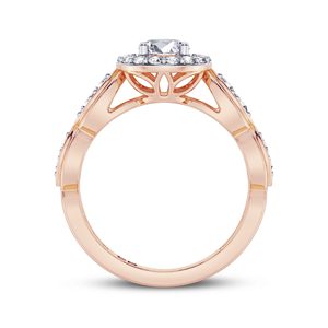 Women's 18K Rose Gold Plated Diamond Engagement <b>Ring</b> Round Brilliant Cut Romantic <b>Crown</b> Style Fine Jewelry - Product Image 1