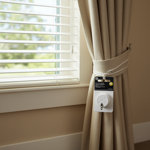 ANB White Chain Stopper Button for Window Blinds and Curtains Strong Mechanism for Home and Hotels Includes <b>Tieback</b> Accessory - Product Image 3