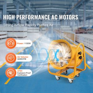 Ventilatore Industriale da Officina 1100W, 16 Pollici, 4240CFM, Cavo di Alimentazione 16,4 Piedi (Senza Testa di Ricarica) - Product Image 2