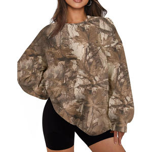 Sudadera Holgada de Alta Calidad para Mujer, Otoño-Invierno 2026, Forrada, Transpirable, con Cuello Redondo y Estampado de Ramas - Product Image 4