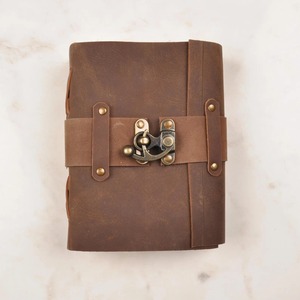 Personalized Handcrafted Vintage Leather bound Journal with Lock Antique Deckle - Product Image 2