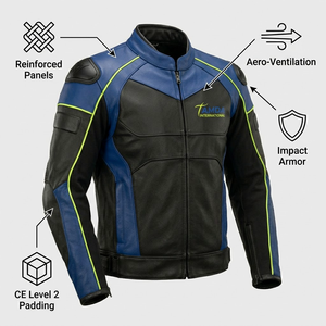 Men's <b>Biker</b> Leather <b>Jacket</b> – Custom Motorcycle Racing Motorbike Auto Racing Wear Online Sale - Product Image 5