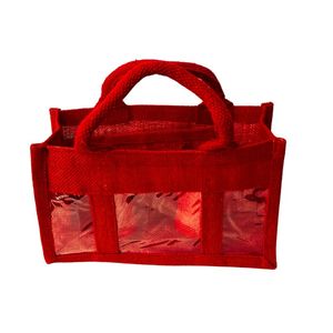Bolsas de cesto de yute de aspecto elegante, logotipo personalizado, bolsa de regalo de yute con asa lavable reutilizable ecológica con cremallera para regalos corporativos - Product Image 5