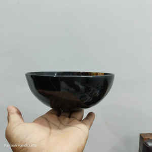 Assiette de service en corne de buffle noir foncé, finition haut de gamme, artisanale, 6,5 pouces de diamètre, polie naturellement, classique, décorative pour les fêtes - Product Image 5