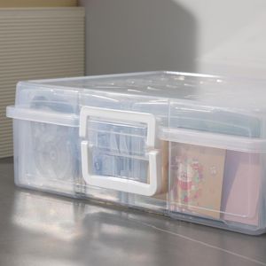 Boîte de rangement portable pour photos 4 x 6 pouces avec 16 compartiments intérieurs, organiseurs de photos et de documents, rangement et transport faciles des supports multimédias - Product Image 3