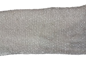Tissu en nylon blanc à sequins en gros, maille hexagonale ouverte et embellissements scintillants pour robes de soirée et tenues de gala - Product Image 2