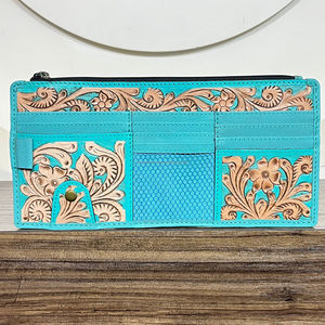 Organizador de Visera de Cuero Repujado Hecho a Mano, Estilo Western Floral, Accesorio Automotriz para Coche con Múltiples Bolsillos - Product Image 4