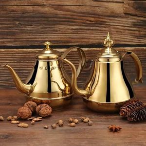 Gold Silver Stainless Steel Arabic Coffee Pot <b>Set</b> Dallah Kettle Modern Luxury <b>Teapot</b> Tea Coffee Server Home Gift - Product Image 3