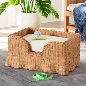 Cama rectangular grande para perros, camas para perros de ratán sostenible, cesta para dormir para mascotas, sofás tipo lounge para gatos - Product Image 4
