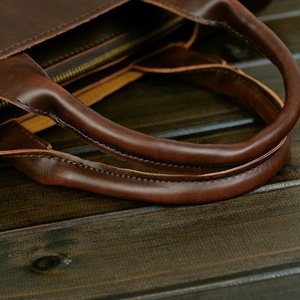 Nuevas Bolsas Clásicas para Portátil de Cuero Genuino de Vaca, Maletín Vintage de Gran Capacidad con Correa Ajustable, Bolsas de Cuero para Portátil - Product Image 4