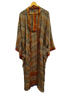 ชุดคลุมยาวระดับข้อเท้า ผ้าไหมหลากสี ชุดนอน ชุดคลุมสไตล์อินเดีย วินเทจ ผ้าไหมซารีรีไซเคิล คิโมโน - Product Image 5