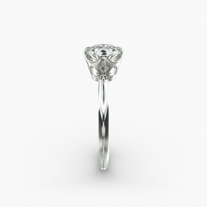 Premium 925 Sterling <b>Silver</b> Round Brilliant Cut Moissanite <b>Solitaire</b> <b>Ring</b> Classic Prong Setting Fine Jewelry Engagement <b>Ring</b> - Product Image 3