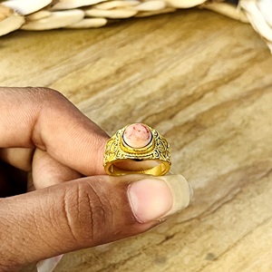 Trendy Boho Turquoise Engagement <b>Ring</b> Tribal Brass Jewelry Women 18K <b>Gold</b> Plated Bezel Set Geometric <b>Cocktail</b> <b>Ring</b> Third Party - Product Image 3