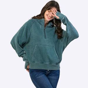 Sudaderas con capucha para mujer al por mayor, con lavado ácido y efecto desgastado, personalizables, extragrandes y lisas. - Product Image 6