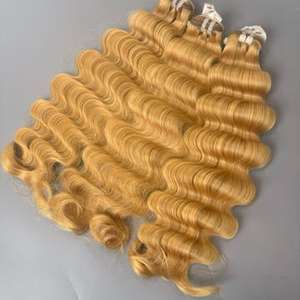 Prix de gros des cheveux humains vietnamiens à ondes profondes trame de génie pour les femmes noires cheveux blonds cuticules alignés de haute qualité - Product Image 6