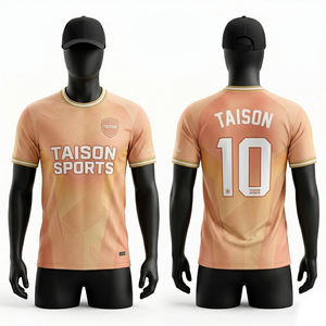 Camiseta de Fútbol Transpirable de Poliéster Premium de 180 GSM, Diseño de Panel Degradado Marrón, Absorbe la Humedad, Logotipo Personalizado por Sublimación - Product Image 2