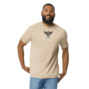 Camiseta de Hombre, Cuello Redondo, Algodón Jersey, Color Beige, Manga Corta, Corte Regular, Suave, Transpirable, Informal, Verano, Uso Diario, con Logo, Básica - Product Image 1
