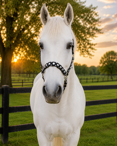 Cabestro de Nailon para Caballo con Puntos Blancos y Negros, Diseño Acolchado para Uso Ecuestre - Product Image 3