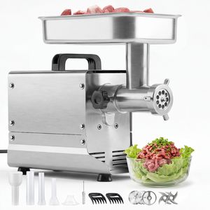 Tritacarne Elettrico Commerciale con Capacità di 5 Libbre/Minuto # Tritacarne 5 Mincer con 3 Dischi e 3 Tubi per Insaccare, 350W/0.5HP, Acciaio Inossidabile - Product Image 1