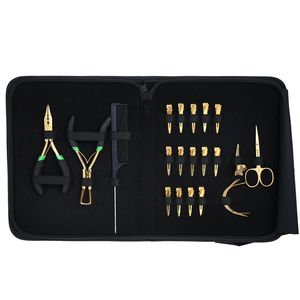 Kit Profesional de Herramientas para Extensiones de Cabello Microlinks: Alicates de Crimpado de Micro Anillos, Removedor, Aguja para Coser Tramas, Estuche Negro de Rexine - Product Image 1